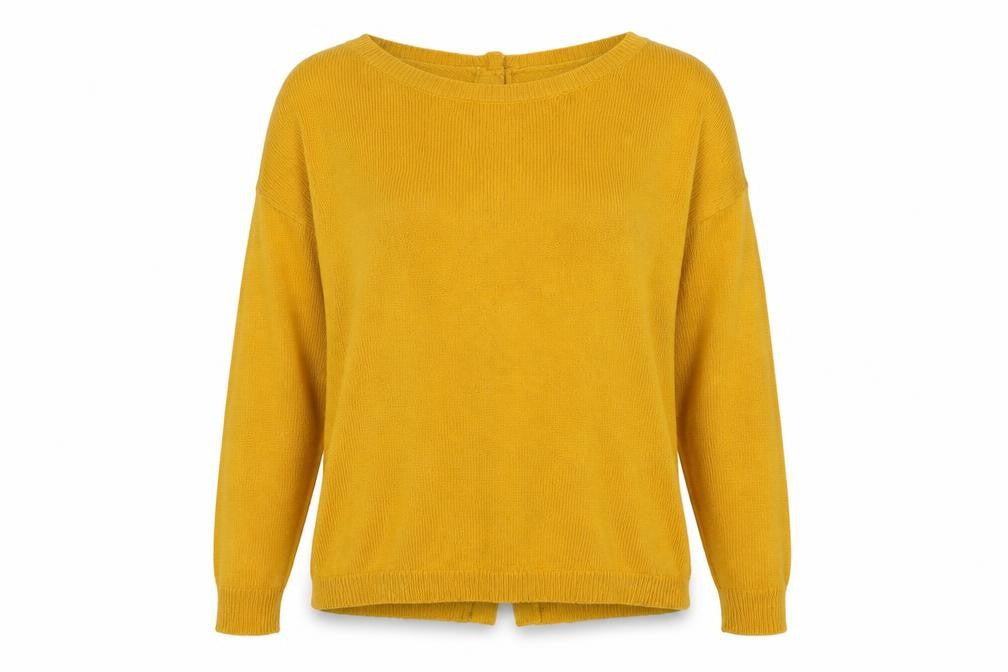 Miss Selfridge Womens Yellow Boat Neck Viscose Pullover Jumper Size 8