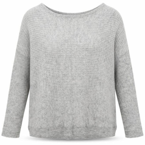 New Look Womens Grey Round Neck Acrylic Pullover Jumper Size S