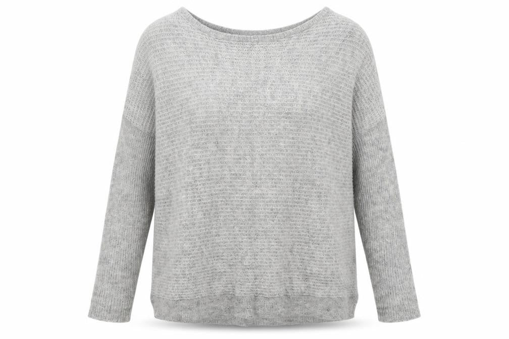 New Look Womens Grey Round Neck Acrylic Pullover Jumper Size S