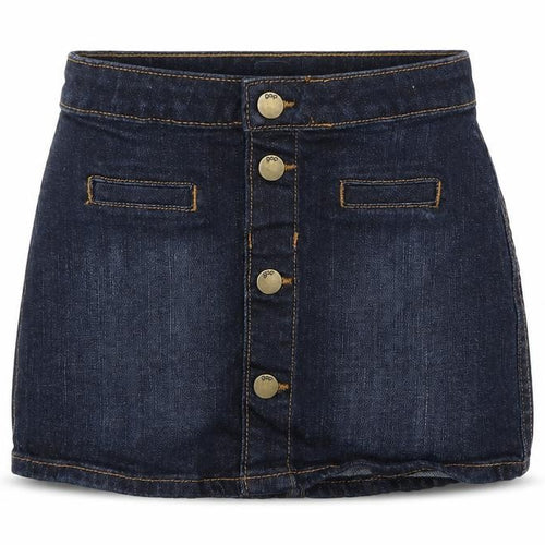Gap Girls Blue Cotton Mini Skirt Size 6 Years Regular Button