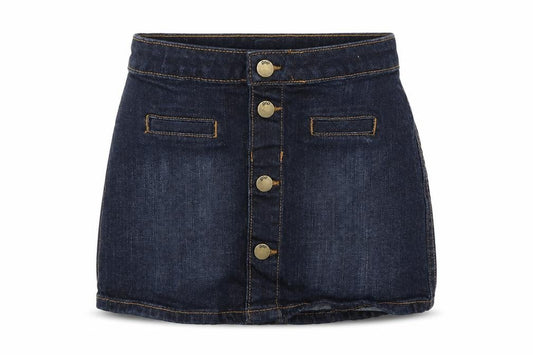 Gap Girls Blue Cotton Mini Skirt Size 6 Years Regular Button