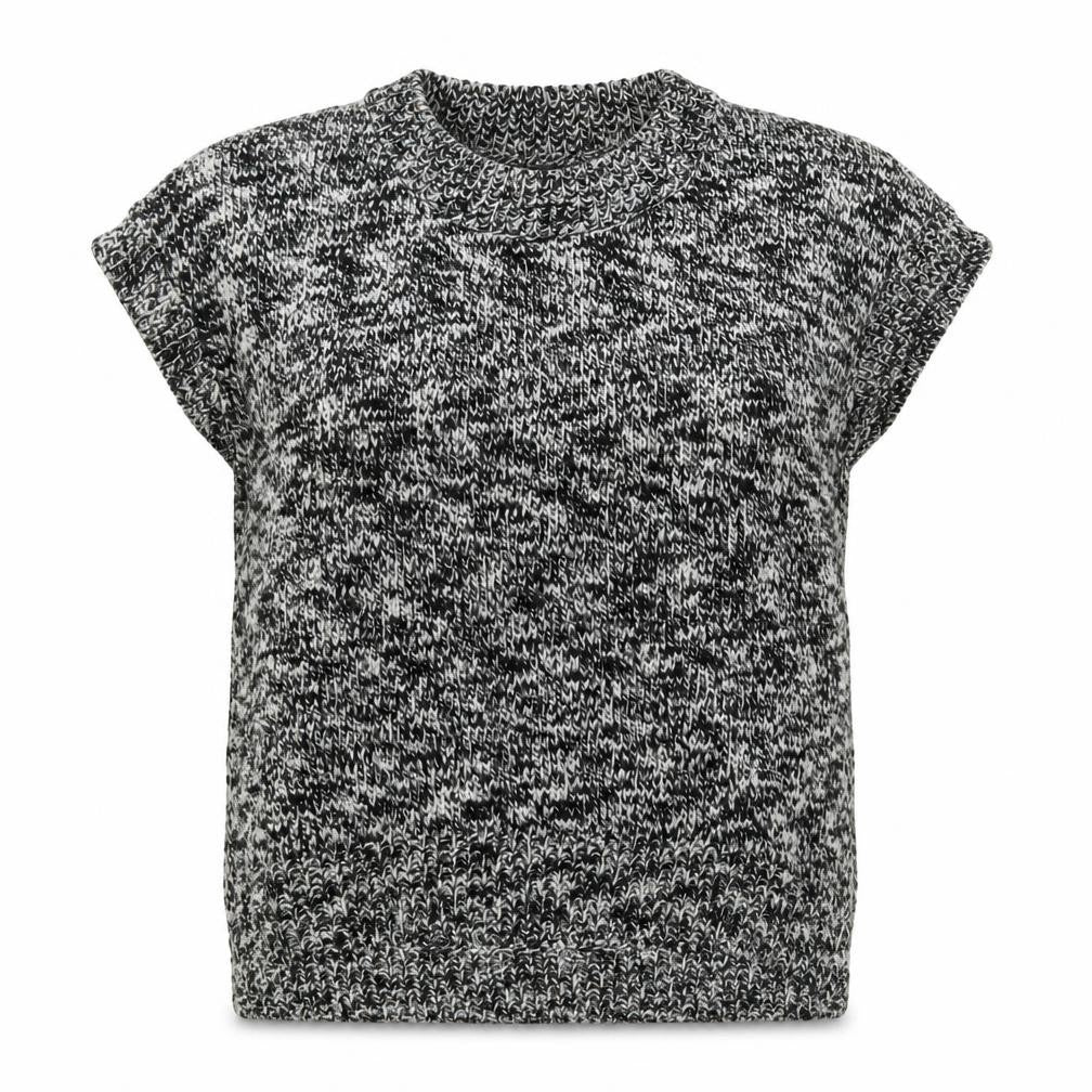 Front view of Woolworths women’s green round neck acrylic jumper, size M