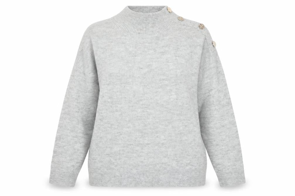 Dorothy Perkins Womens Grey High Neck Acrylic Pullover Jumper Size 16