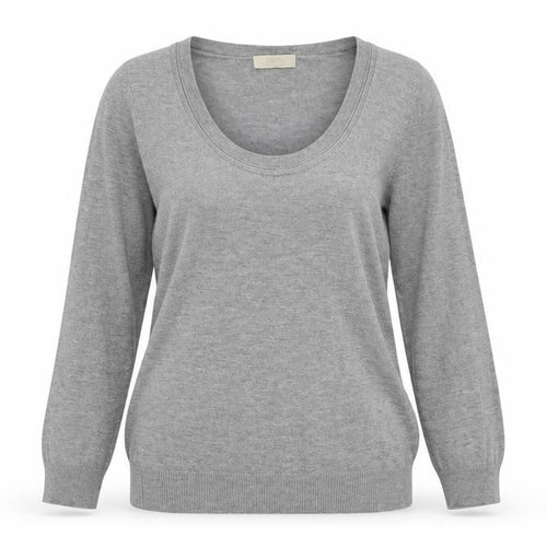 Marks and Spencer Womens Grey Scoop Neck Viscose Pullover Jumper Size 10