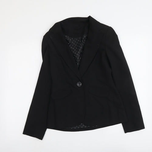 Dorothy Perkins Womens Black Polyester Jacket Blazer Size 8