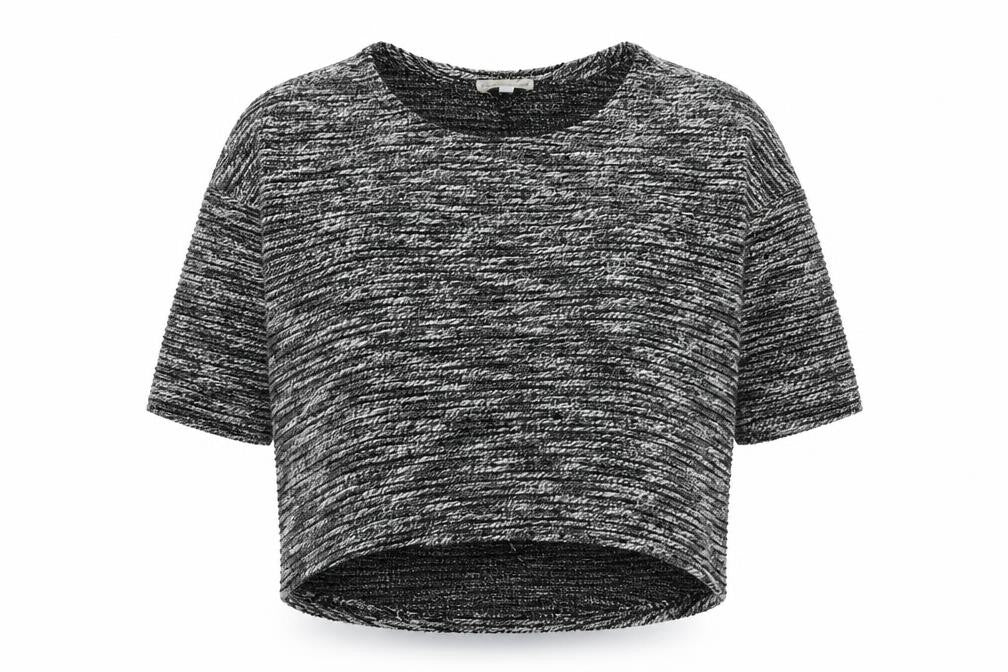 Front view of Cameo Rose women’s grey round neck cotton jumper, size UK 12