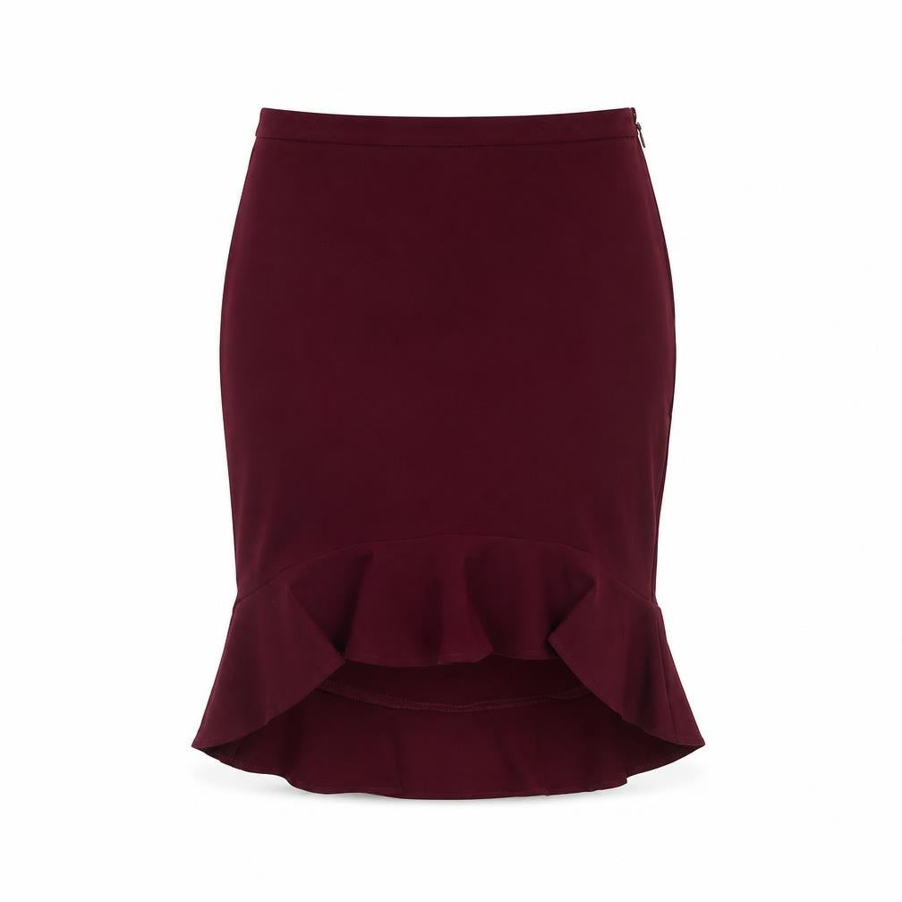 FOREVER 21 Womens Purple Polyester Trumpet Skirt Size M Zip
