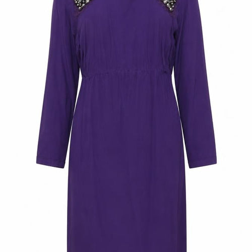 ASOS Womens Purple Viscose Pencil Dress Size 10 Round Neck Pullover