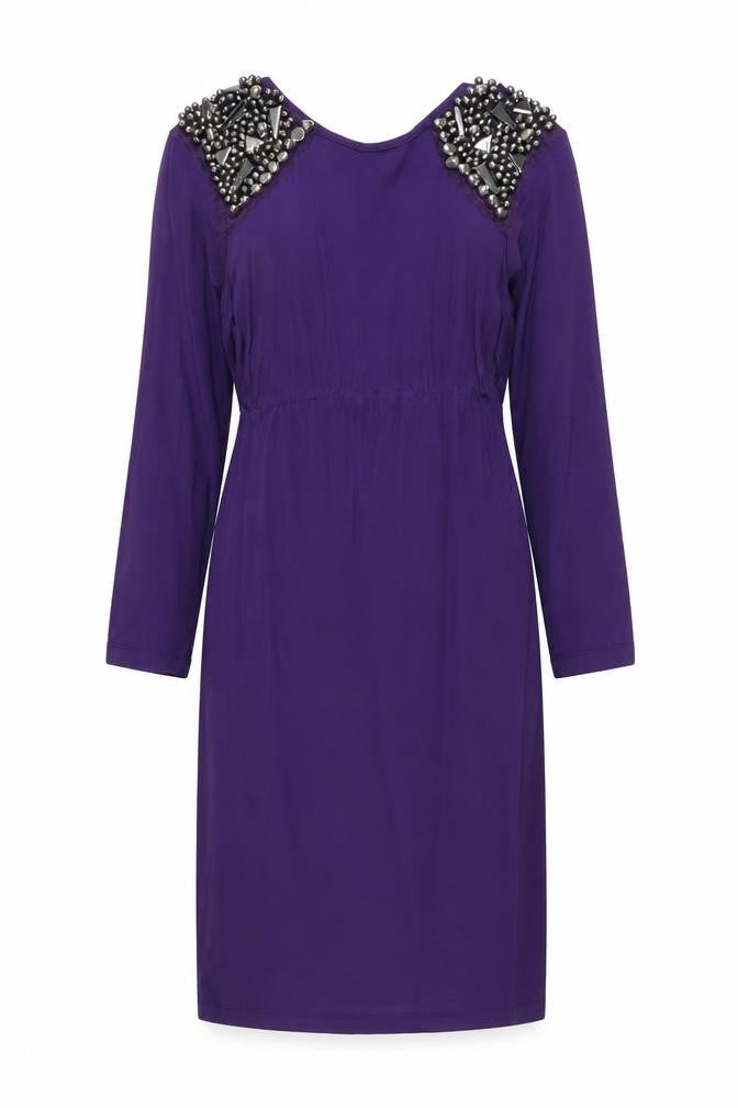 ASOS Womens Purple Viscose Pencil Dress Size 10 Round Neck Pullover