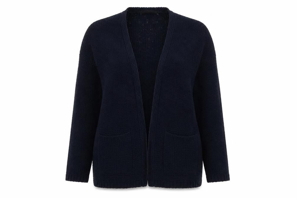 Marks and Spencer Womens Blue V-Neck Polyester Cardigan Jumper Size M