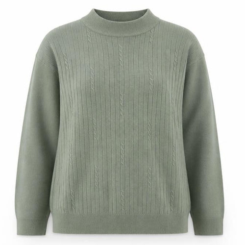Bonmarché Womens Green Round Neck Acrylic Pullover Jumper Size L