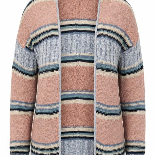 AJC Fashion Womens Multicoloured V-Neck Striped Cotton Cardigan Jumper Size 10