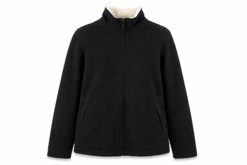Marks and Spencer Womens Black High Neck Cotton Full Zip Jumper Size 10