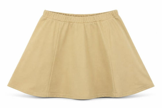 Front view of Passion women’s yellow polyester skater skirt, size UK 10