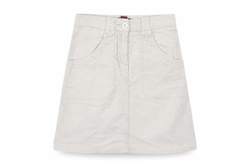 H&M Womens Beige Cotton A-Line Skirt Size 6 Zip
