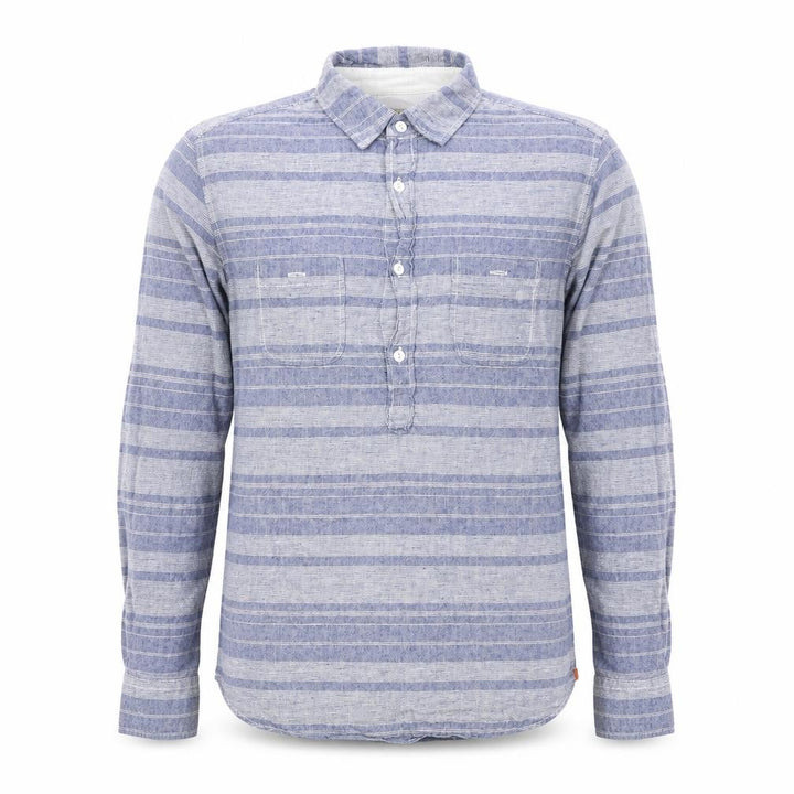 Pull&Bear Mens Blue Striped Polyester Polo Size S Collared Pullover