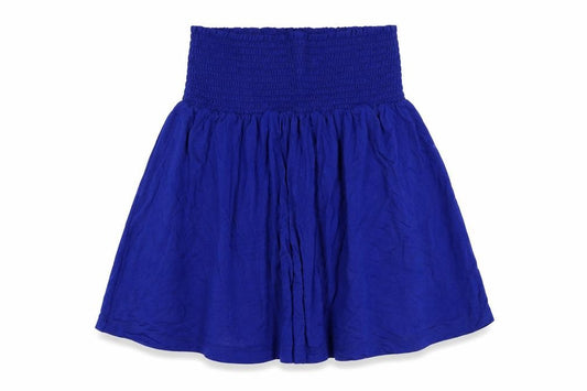 Front view of H&M women’s blue viscose skater skirt, size XS