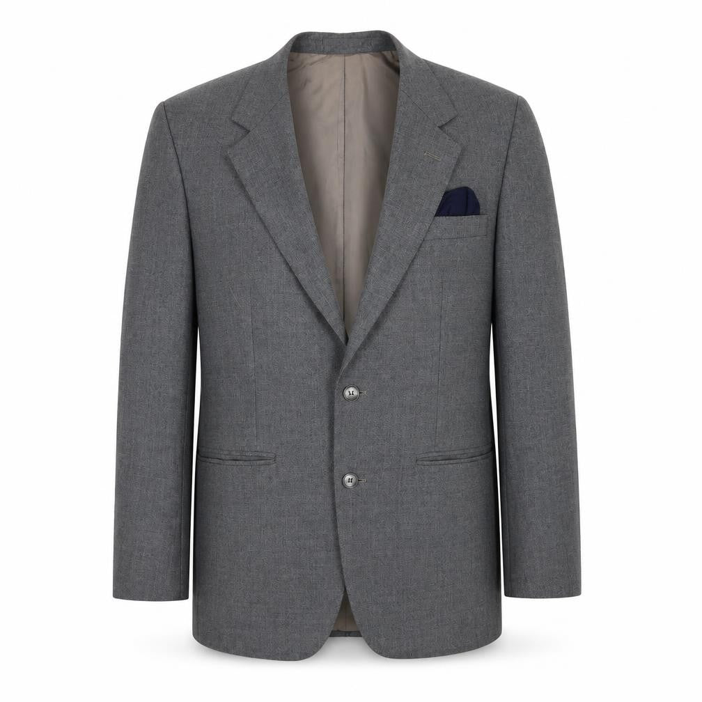 Front view of Guards London men’s grey wool jacket suit jacket, size 40, regular