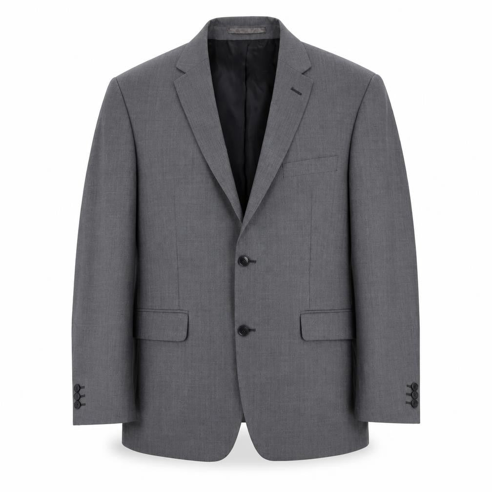 Front view of Debenhams men’s grey wool jacket suit jacket, size 42, regular