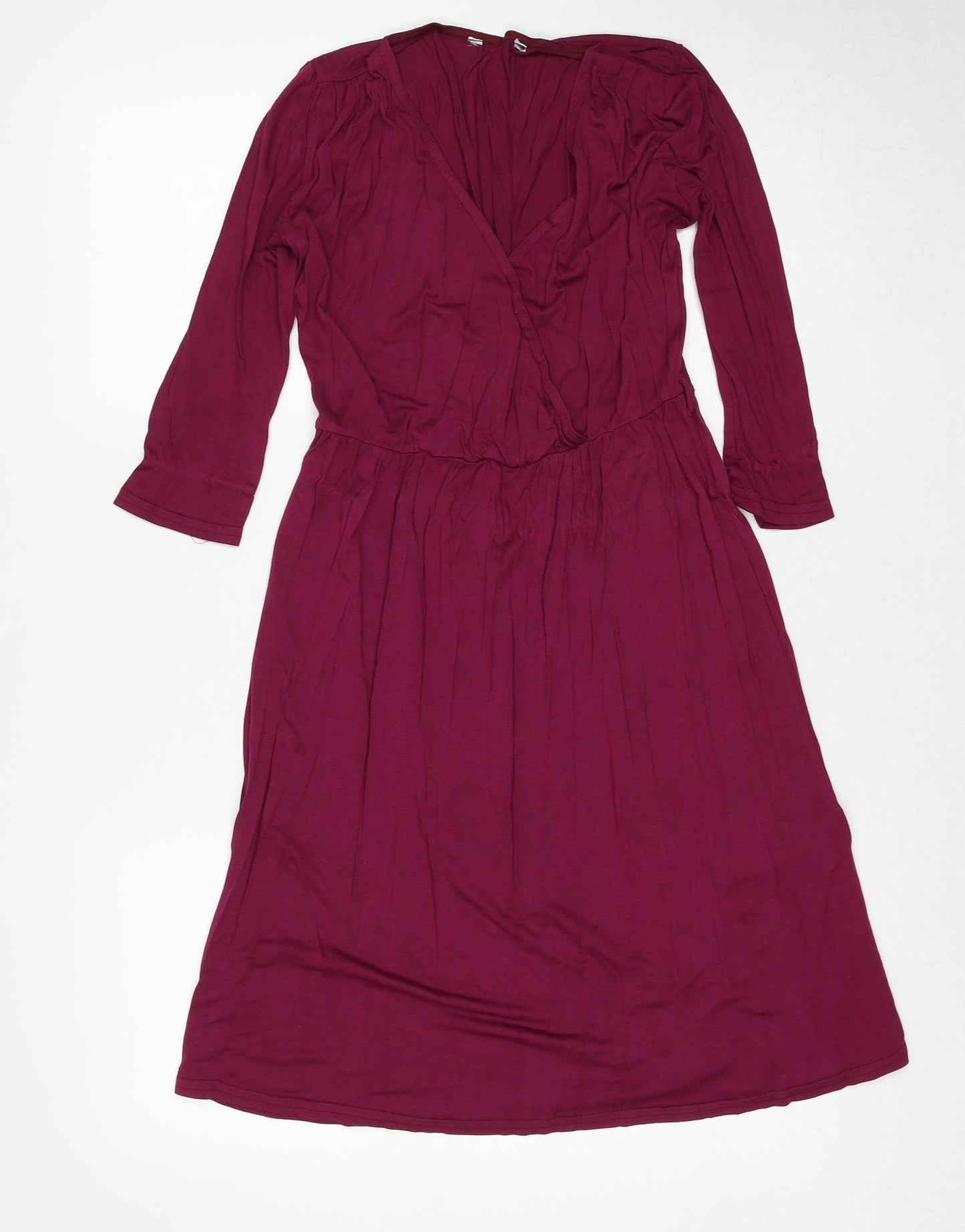 New Look Womens Pink Viscose A-Line Size 10 V-Neck Pullover