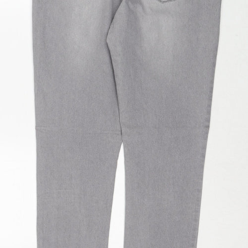 Denim & Co. Womens Grey Cotton Skinny Jeans Size 12 Regular Zip