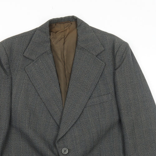 Guards Mens Grey Striped Polyester Jacket Suit Jacket Size 40 Regular