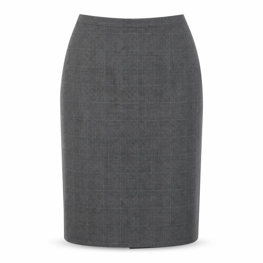 Marks and Spencer Womens Grey Plaid Polyester Straight & Pencil Skirt Size 10 Zip