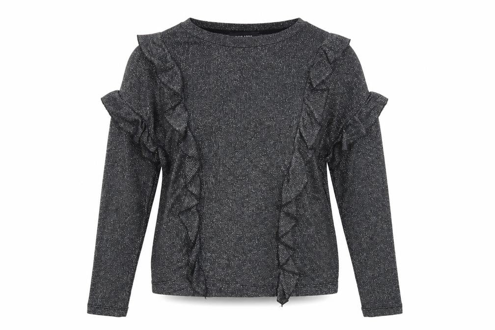 Front view of New Look women’s black round neck viscose jumper, size S