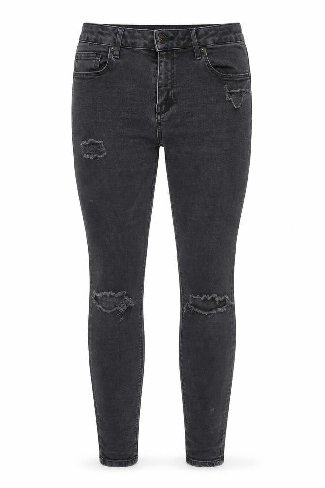 Topshop Womens Black Cotton Skinny Jeans Size 30 in L32 in Regular Zip
