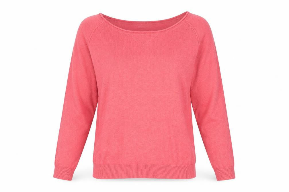 Knitwear STR Womens Pink Boat Neck Acrylic Pullover Jumper Size L
