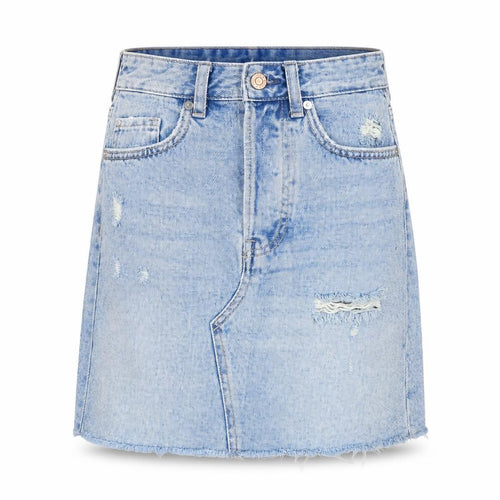 H&M Womens Blue Cotton A-Line Skirt Size 8 Zip
