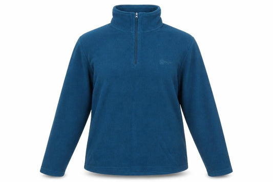 Front view of Hi Gear women’s blue polyester pullover sweatshirt, size XS, zip
