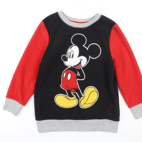 Disney Boys Black Polyester Pullover Sweatshirt Size 4 Years Pullover - Mickey Mouse