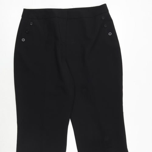 Bonmarché Womens Black Polyester Skimmer Shorts Size 16 Regular Zip