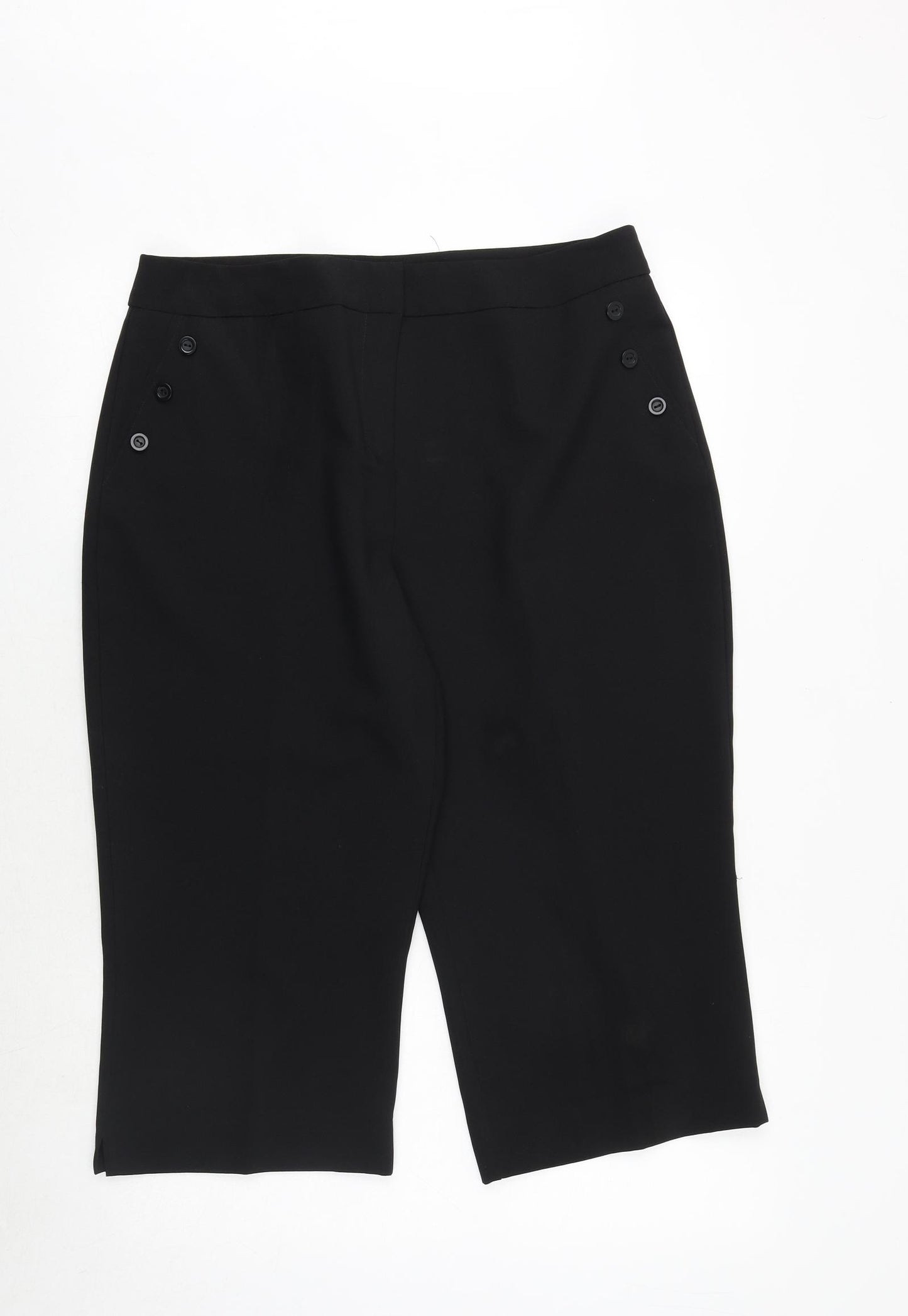 Bonmarché Womens Black Polyester Skimmer Shorts Size 16 Regular Zip