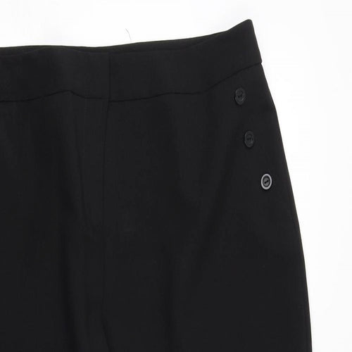 Bonmarché Womens Black Polyester Skimmer Shorts Size 16 Regular Zip