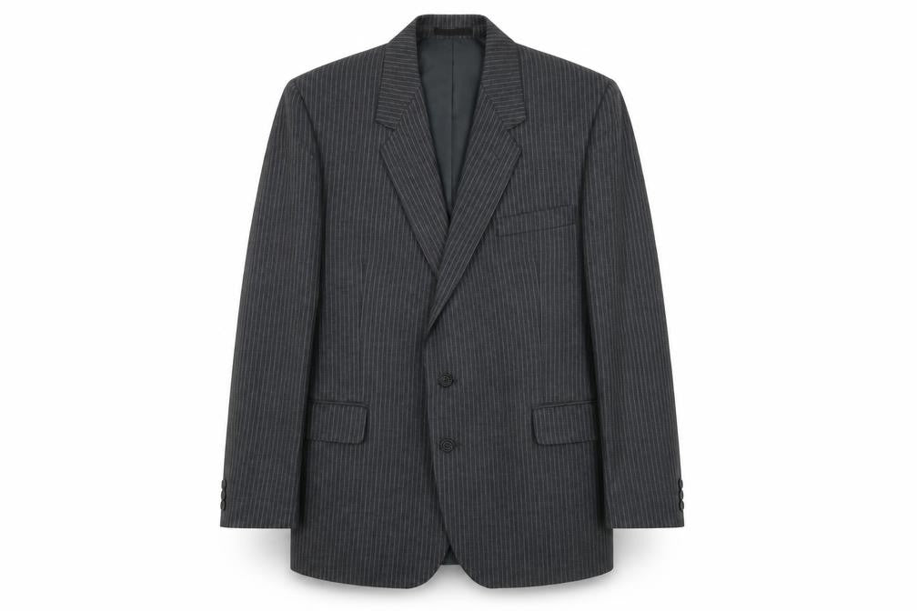 Canada Mens Grey Striped Wool Jacket Suit Jacket Size 44 Regular