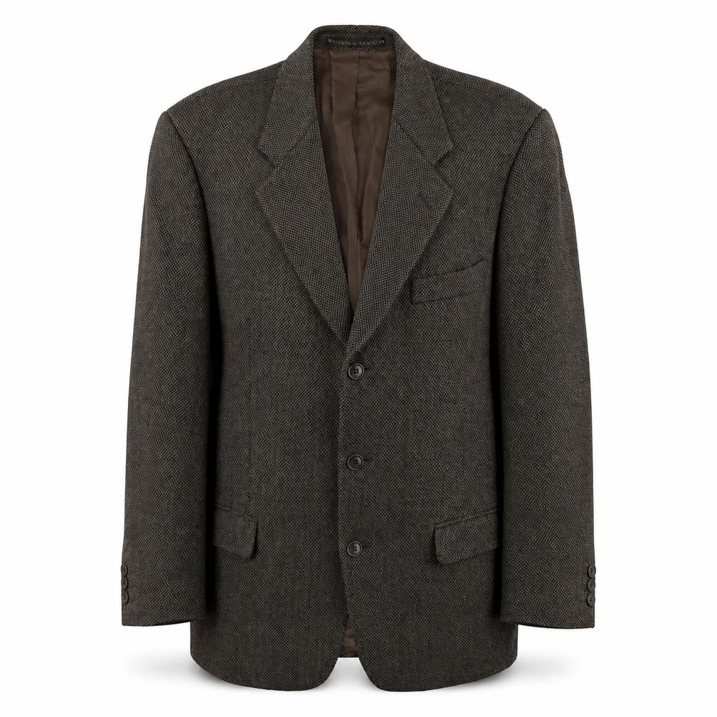 Front view of Marks & Spencer men’s brown wool jacket blazer, size 40, regular