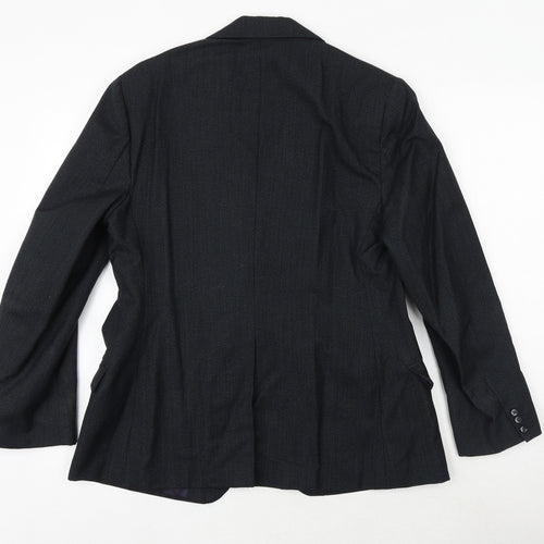 a.e. quarmby Mens Blue Striped Polyester Jacket Suit Jacket Size 34 Regular