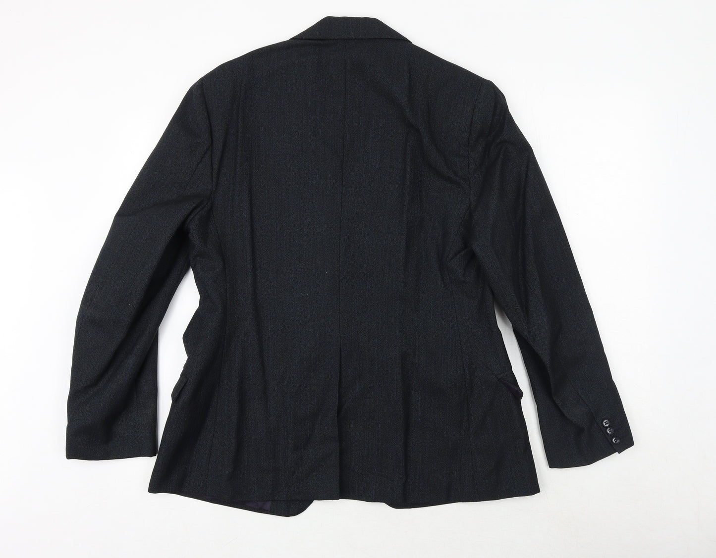 a.e. quarmby Mens Blue Striped Polyester Jacket Suit Jacket Size 34 Regular