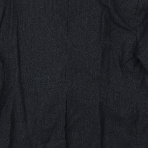 a.e. quarmby Mens Blue Striped Polyester Jacket Suit Jacket Size 34 Regular