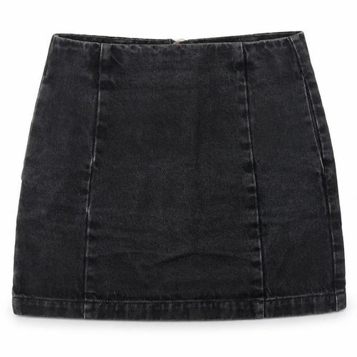 Topshop Womens Grey Cotton Mini Skirt Size 27 in Zip