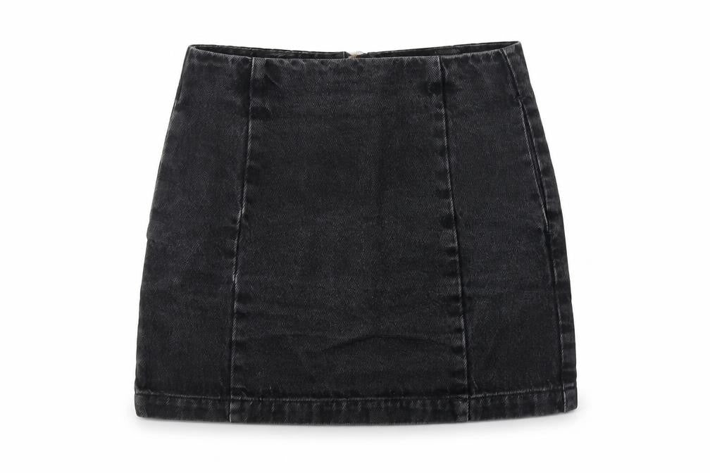 Topshop Womens Grey Cotton Mini Skirt Size 27 in Zip