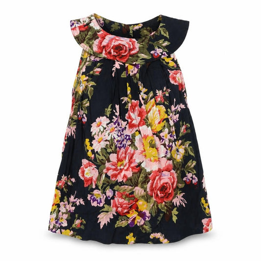 Front view of Topshop women’s multicoloured floral 100% cotton basic tank, size UK 8, round neck