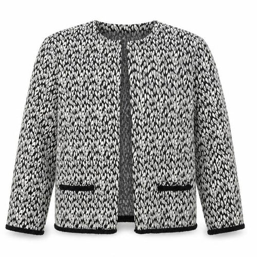Marks and Spencer Womens Black Round Neck Geometric Polyester Cardigan Jumper Size 12