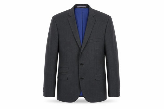 Front view of Marks & Spencer men’s grey polyester jacket blazer, size 42, regular