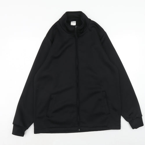 Alexandra Mens Black Polyester Full Zip Sweatshirt Size M Zip