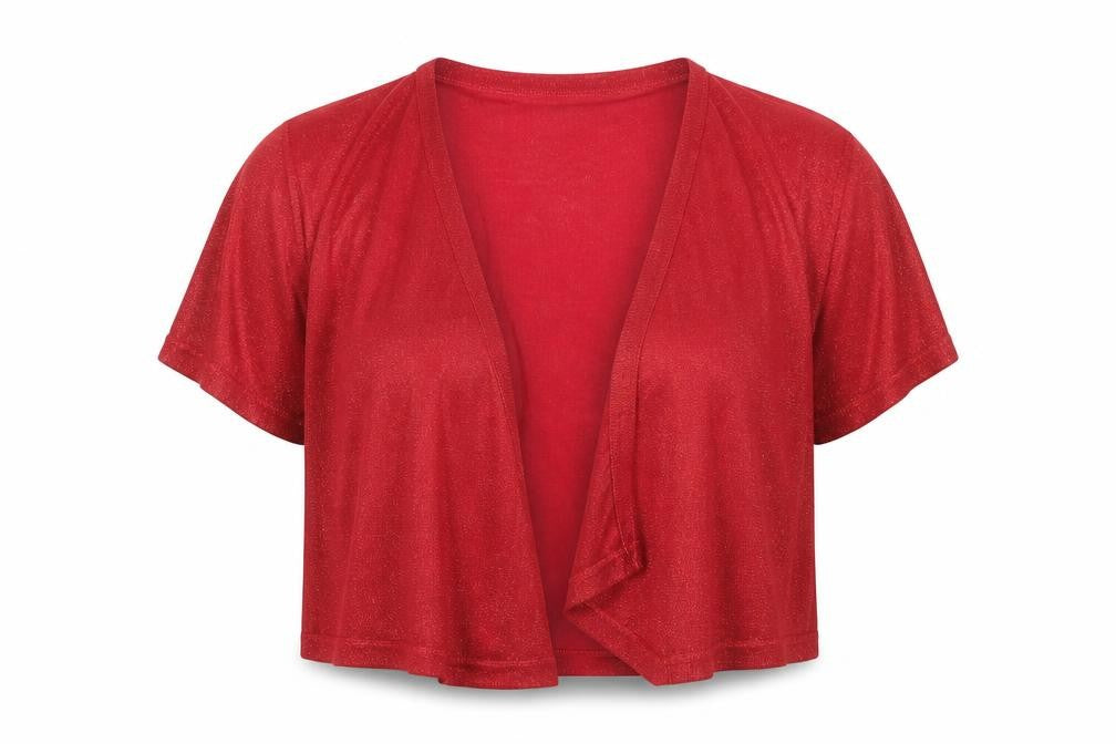 M&Co Womens Red V-Neck Viscose Shrug Jumper Size L