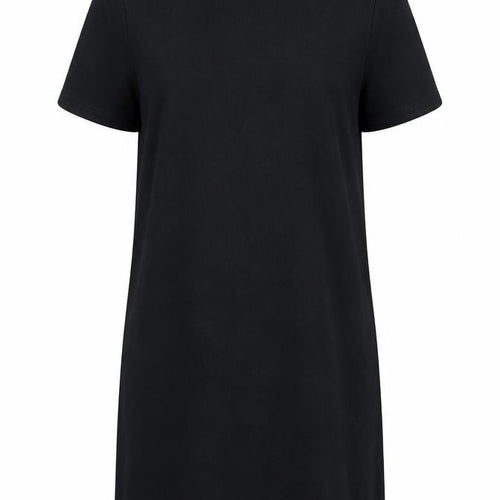 Zara Womens Black Cotton T-Shirt Dress Size S Mock Neck Pullover