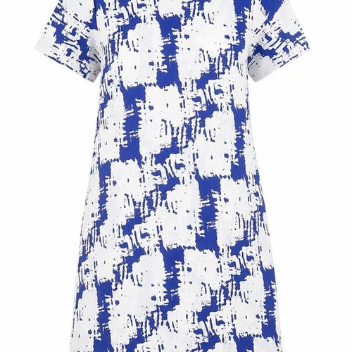 Fashion Union Womens Blue Geometric Polyester A-Line Size 6 Round Neck Zip